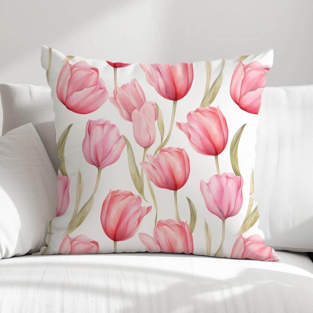 FUNDA DE COJIN TULIPANES ROSADOS ALTERNATIVA 1