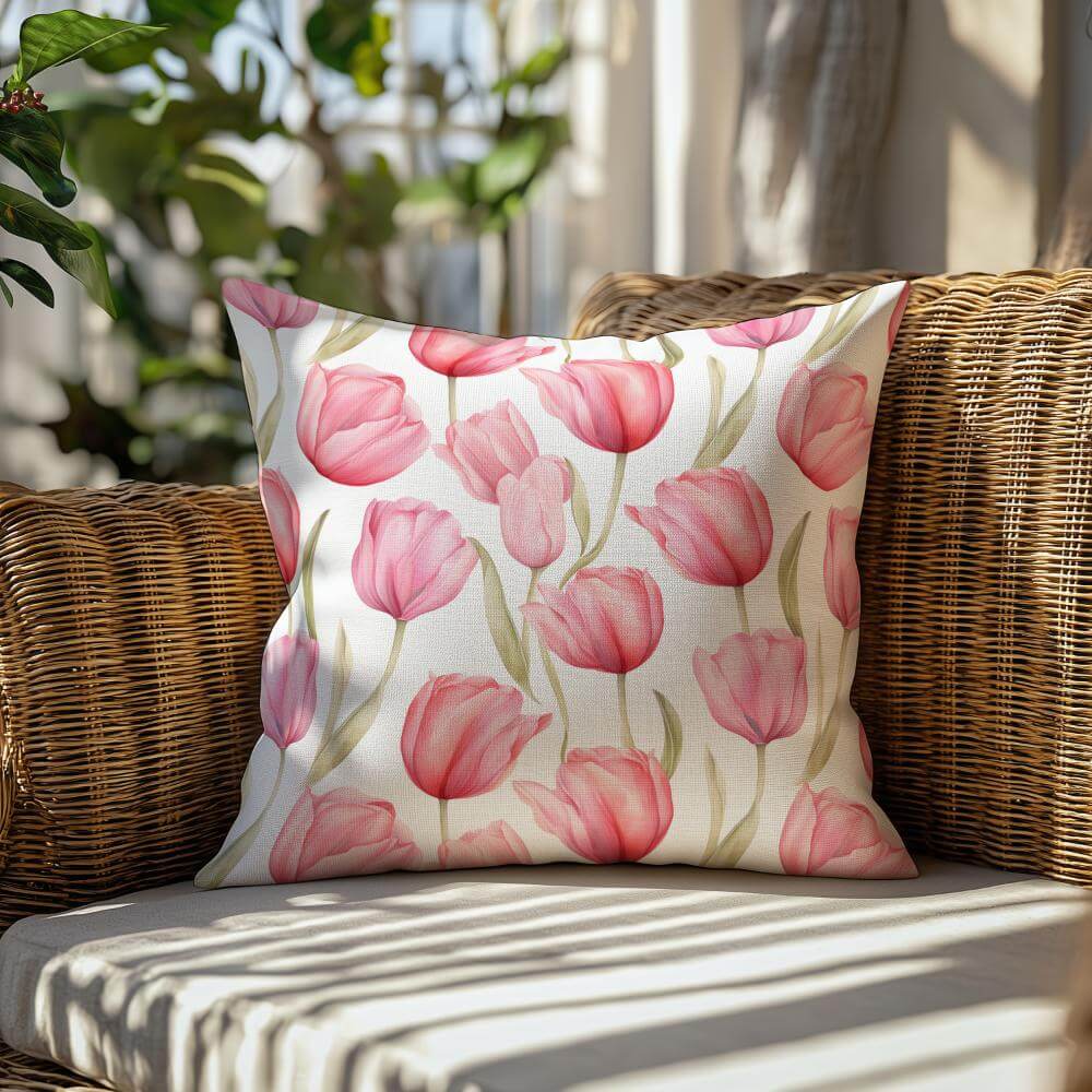 FUNDA DE COJIN TULIPANES ROSADOS ALTERNATIVA 2