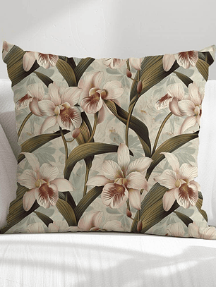 FUNDA DE COJIN FLORES BLANCAS PEQUEÑAS