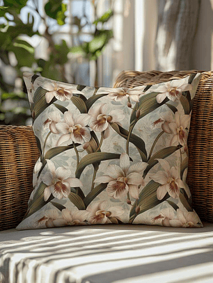 FUNDA DE COJIN FLORES BLANCAS PEQUEÑAS