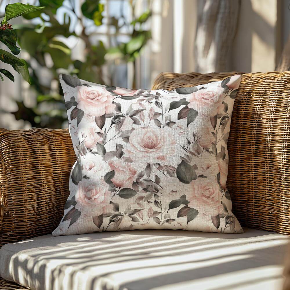 FUNDA DE COJIN ROSAS ROSADO SUAVE 2