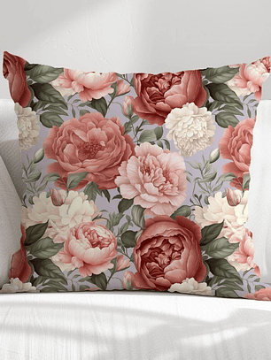 FUNDA DE COJIN ROSAS COLORES