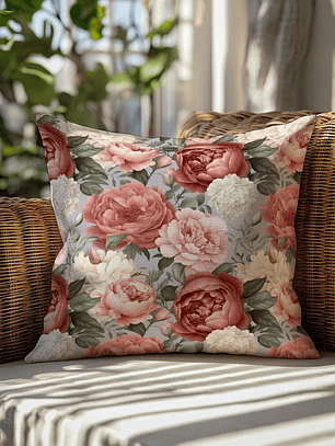 FUNDA DE COJIN ROSAS COLORES