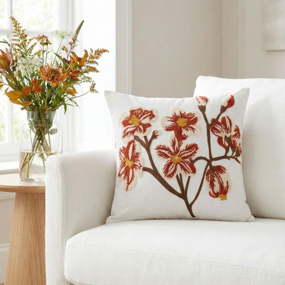 PACK 2 FUNDAS DE COJINES BORDADAS FLORES VINTAGE 3