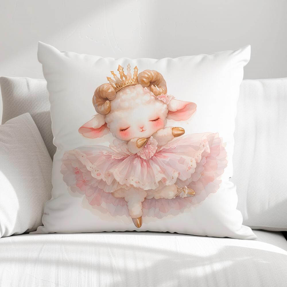 FUNDA DE COJIN INFANTIL CORDERITA BAILARINA 1