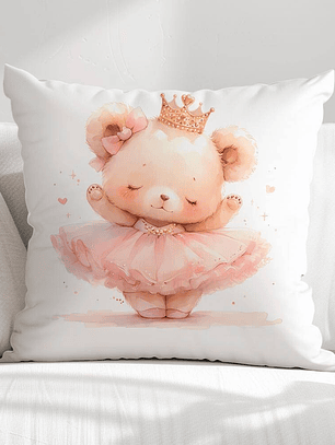 FUNDA DE COJIN INFANTIL OSITA BAILARINA