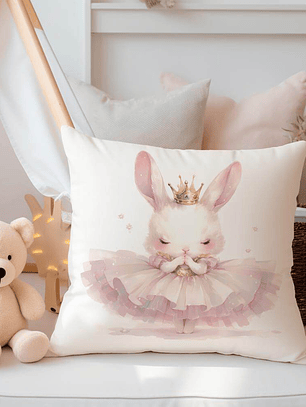 FUNDA DE COJIN INFANTIL CONEJITA BAILARINA