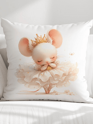 FUNDA DE COJIN INFANTIL RATONCITA BAILARINA