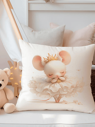 FUNDA DE COJIN INFANTIL RATONCITA BAILARINA