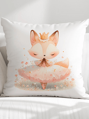 FUNDA DE COJIN INFANTIL ZORRITA BAILARINA