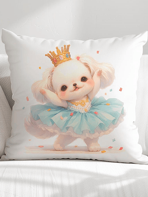 FUNDA DE COJIN INFANTIL PERRITA BAILARINA