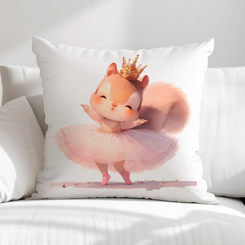FUNDA DE COJIN INFANTIL ARDILLITA BAILARINA  1