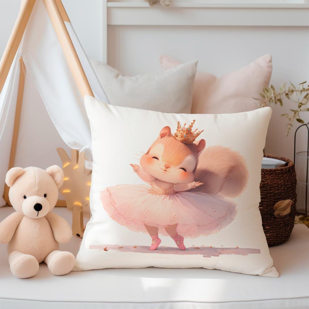 FUNDA DE COJIN INFANTIL ARDILLITA BAILARINA  2