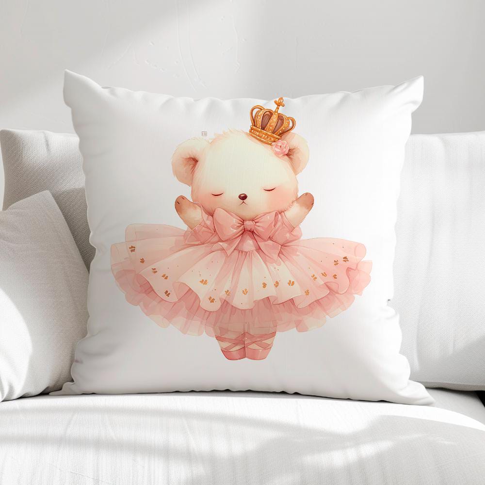 FUNDA DE COJIN INFANTIL OSITA BAILARINA REINA 1