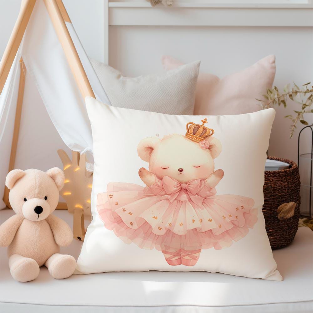 FUNDA DE COJIN INFANTIL OSITA BAILARINA REINA 2