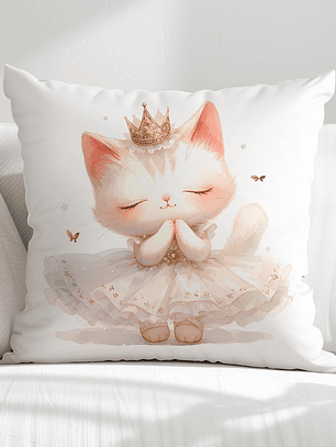 FUNDA DE COJIN INFANTIL GATITA BAILARINA