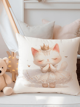FUNDA DE COJIN INFANTIL GATITA BAILARINA