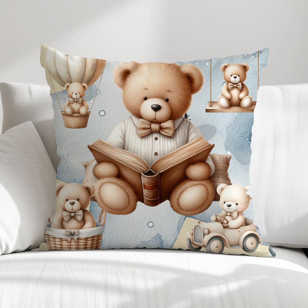 FUNDA DE COJIN INFANTIL OSITO CON LIBRO 1