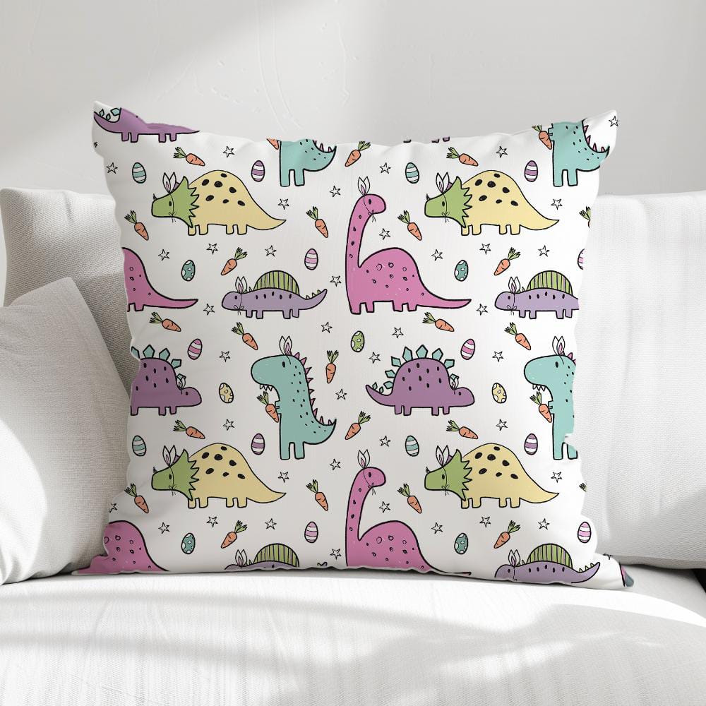 FUNDA DE COJIN INFANTIL DINOSAURIOS DE COLORES 1