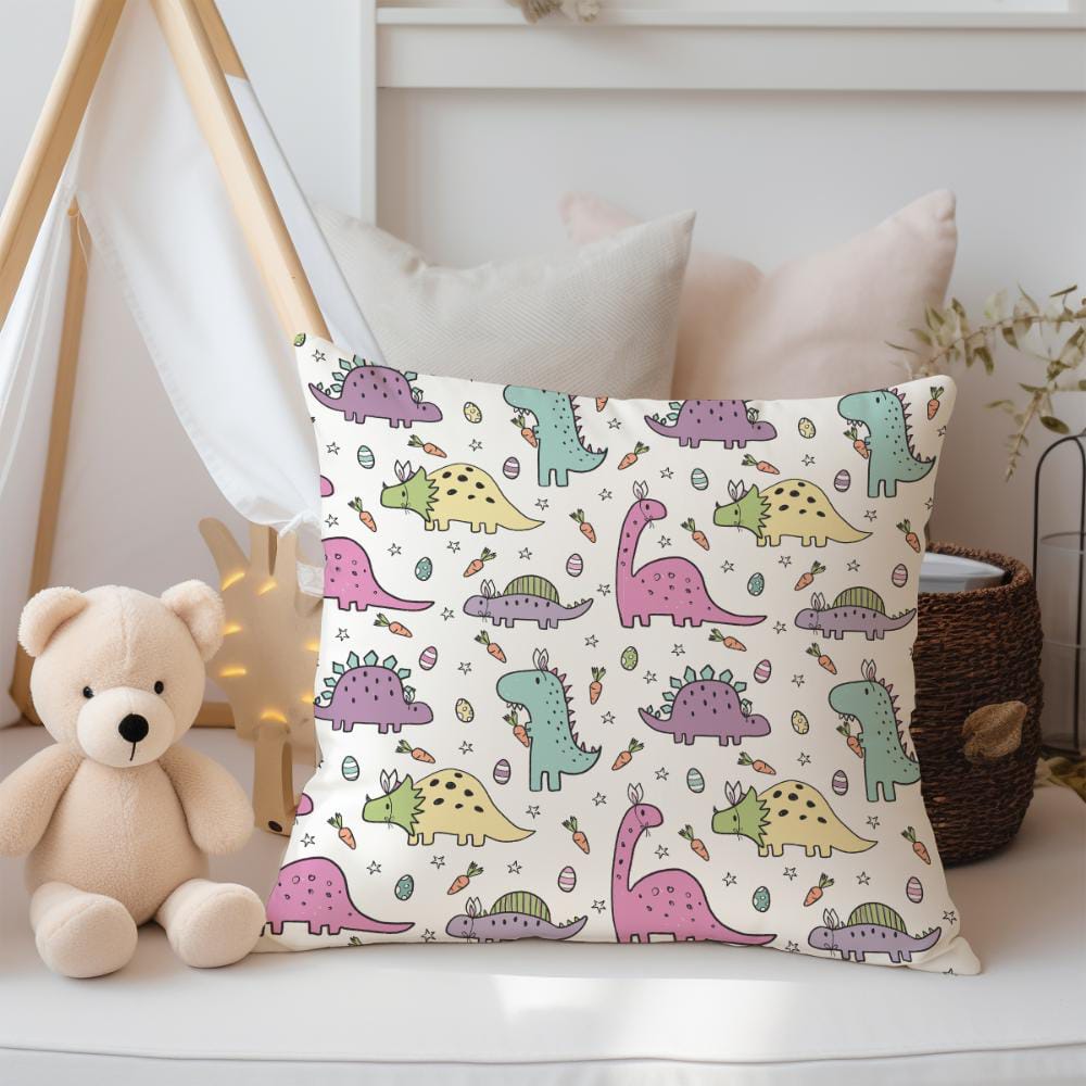 FUNDA DE COJIN INFANTIL DINOSAURIOS DE COLORES 2