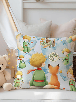 FUNDA DE COJIN INFANTIL PRINCIPITO CON ZORRO