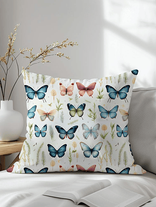 FUNDA DE COJIN MARIPOSAS DE COLORES