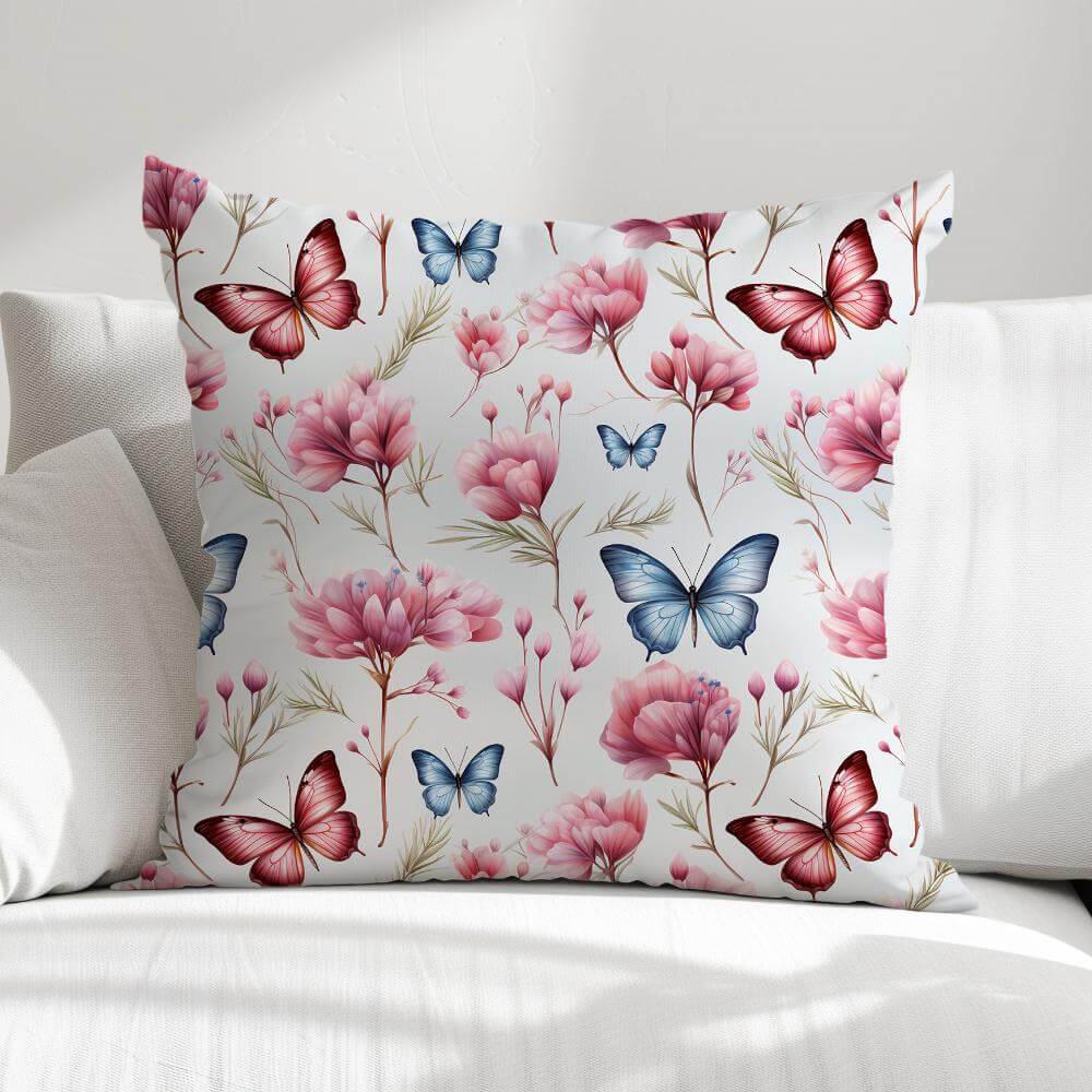 FUNDA DE COJIN MARIPOSAS ROSADAS 1