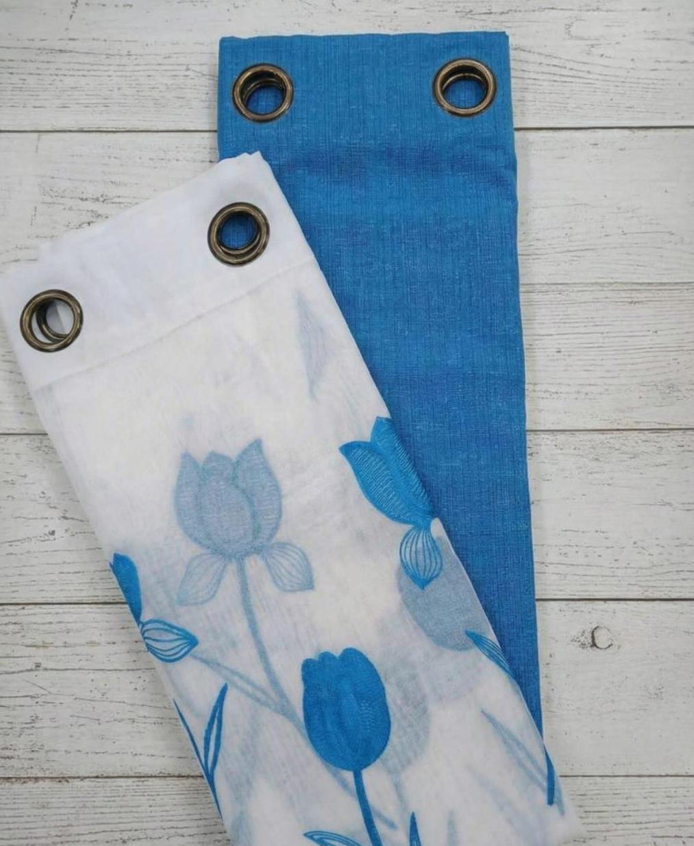 PACK DE CORTINAS DE TELA CON VISILLOS FLOR CALIPSO 1