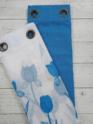 PACK DE CORTINAS DE TELA CON VISILLOS FLOR CALIPSO