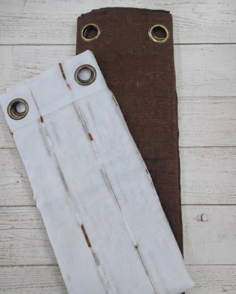 PACK DE CORTINAS DE TELA CON VISILLOS LINEAS CAFE 1