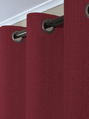 CORTINA DE TELA POLIESTER ROJO OSCURO BAMBOO