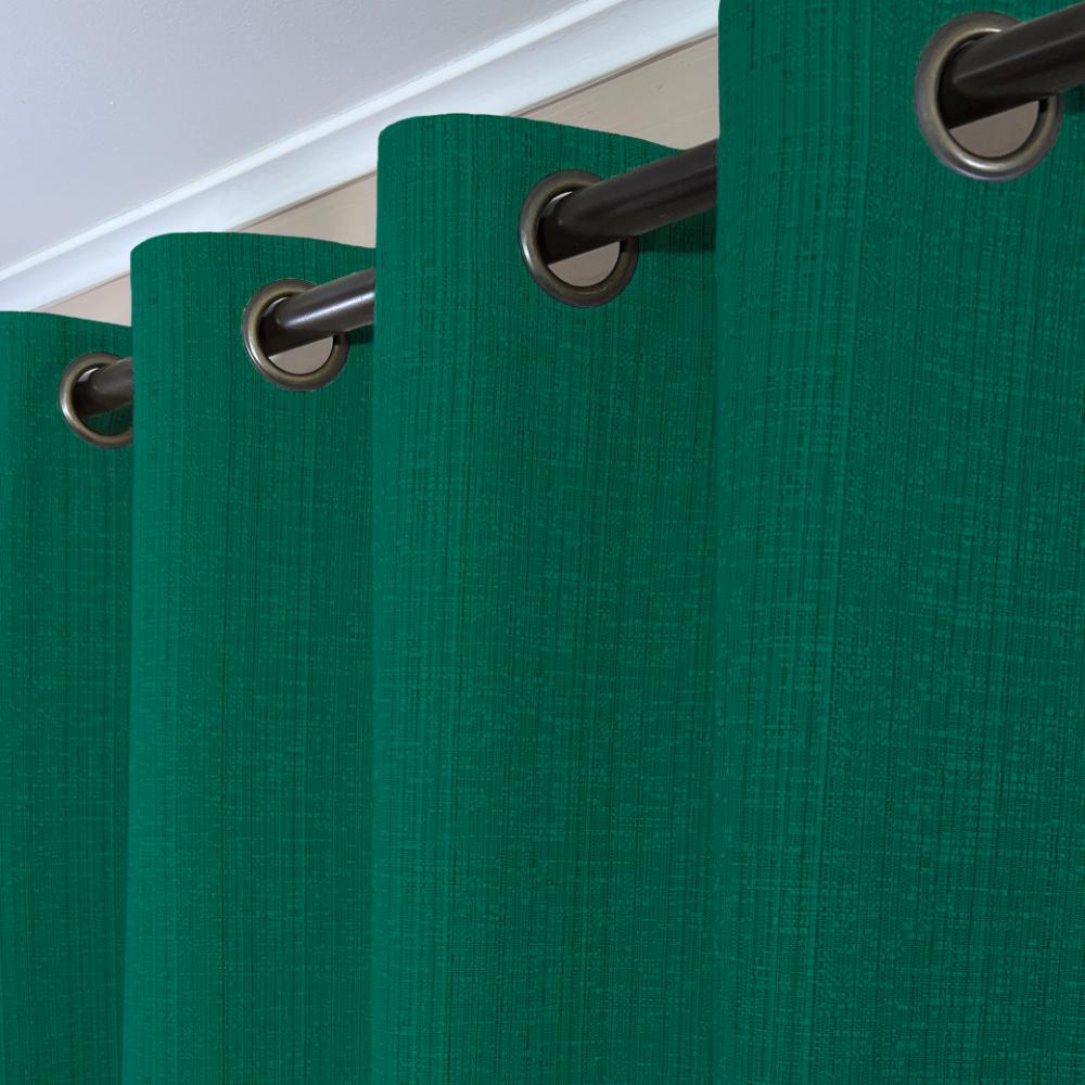 CORTINA DE TELA POLIESTER VERDE BOTELLA BAMBOO 1