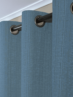 CORTINA DE TELA POLIESTER GRIS AZULADO BAMBOO