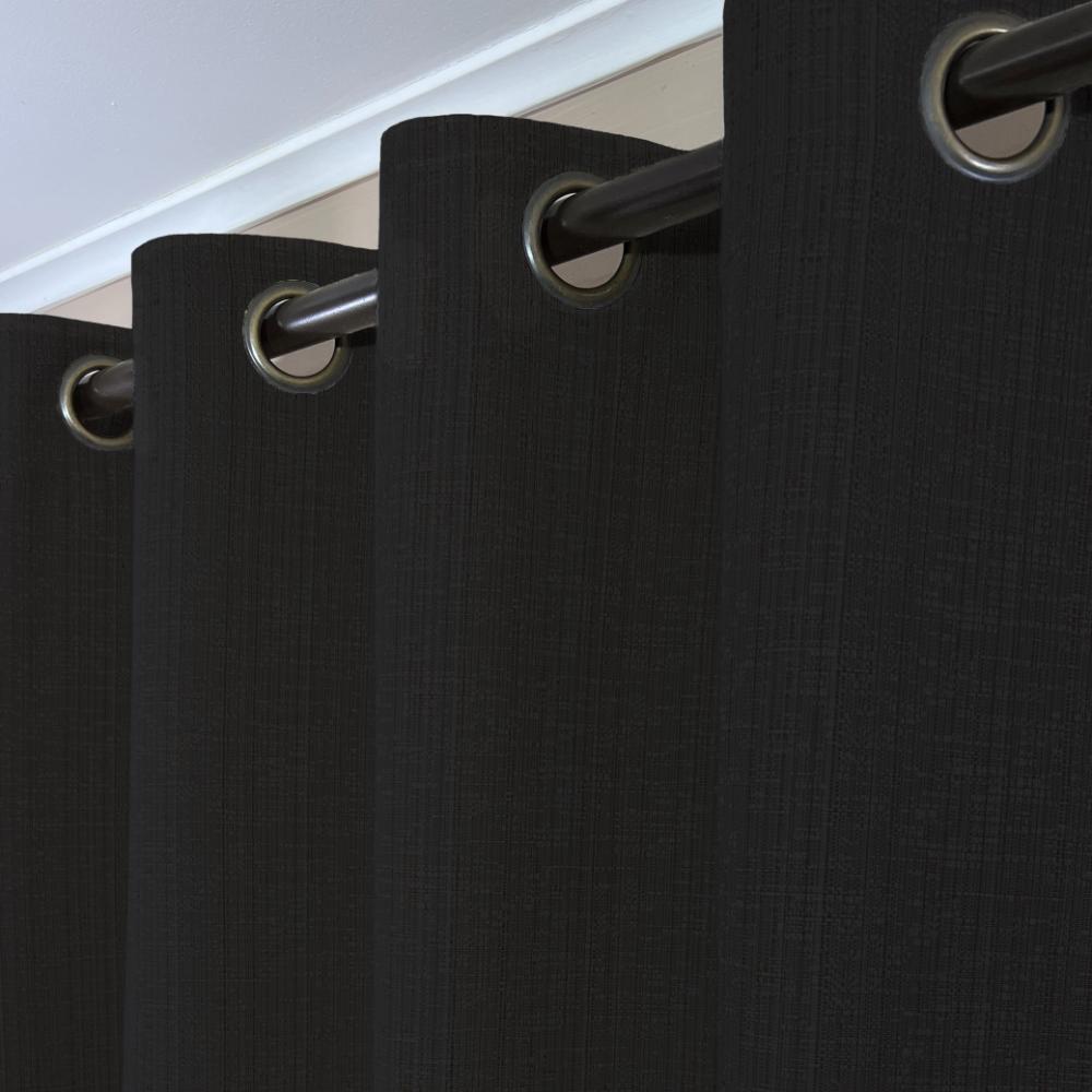 CORTINA DE TELA POLIESTER NEGRO BAMBOO 1
