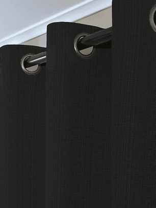 CORTINA DE TELA POLIESTER NEGRO BAMBOO