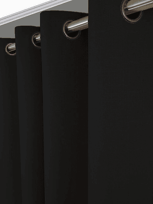 CORTINA ENGOMADA BLACK OUT NEGRO