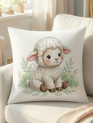 FUNDA DE COJIN INFANTIL CORDERITO