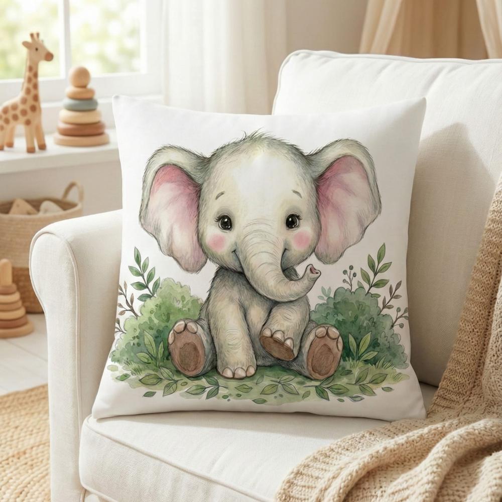 FUNDA DE COJIN INFANTIL ELEFANTITO SENTADO 1