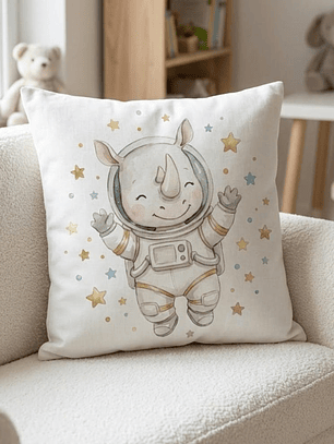 FUNDA DE COJIN INFANTIL RINO ESTRELLAS