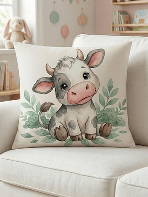 FUNDA DE COJIN INFANTIL VAQUITA