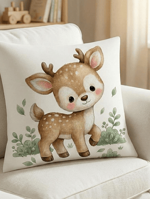 FUNDA DE COJIN INFANTIL VENADO