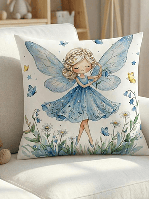 FUNDA DE COJIN INFANTIL HADITA AZUL