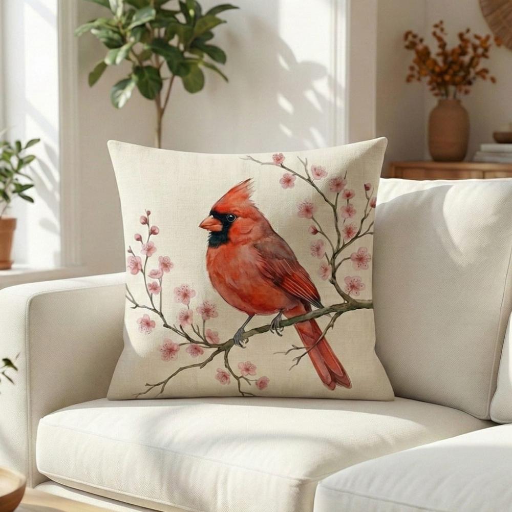 FUNDA DE COJIN AVE ROJA 1