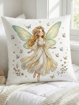 FUNDA DE COJIN INFANTIL HADA VOLANDO