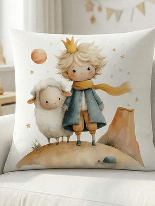 FUNDA DE COJIN INFANTIL PRINCIPITO CON OVEJA