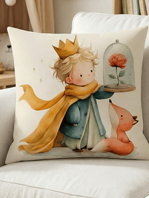 FUNDA DE COJIN INFANTIL PRINCIPITO ROSA