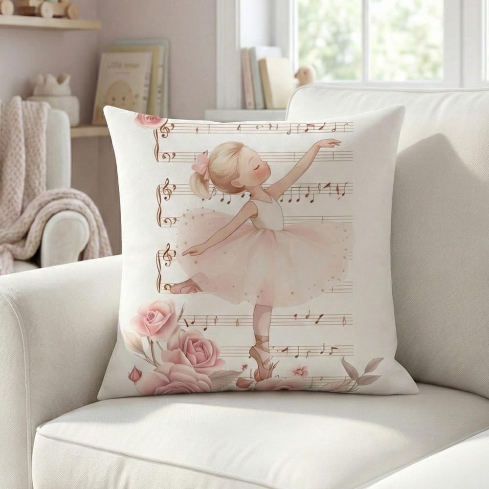 FUNDA DE COJIN INFANTIL BAILARINA PARTITURA 1