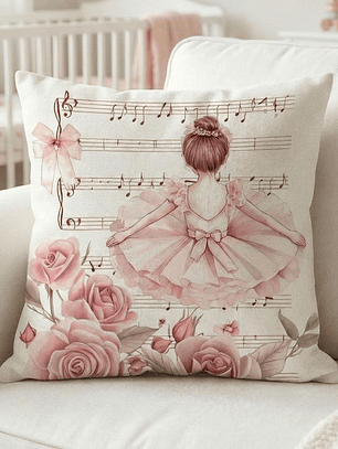 FUNDA DE COJIN INFANTIL BAILARINA SENTADA