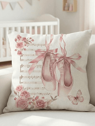 FUNDA DE COJIN INFANTIL ZAPATILLAS DE BALLET