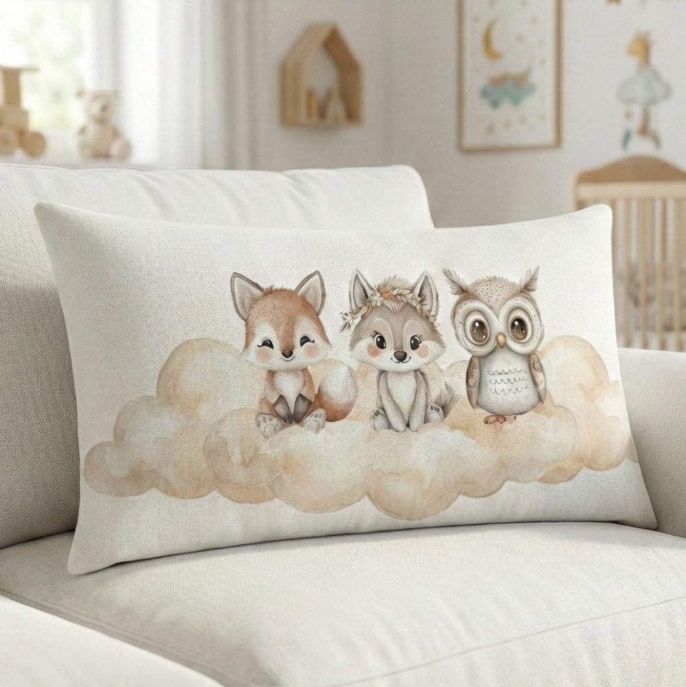 FUNDA DE COJIN INFANTIL ZORRO ARDILLA BUHO 1